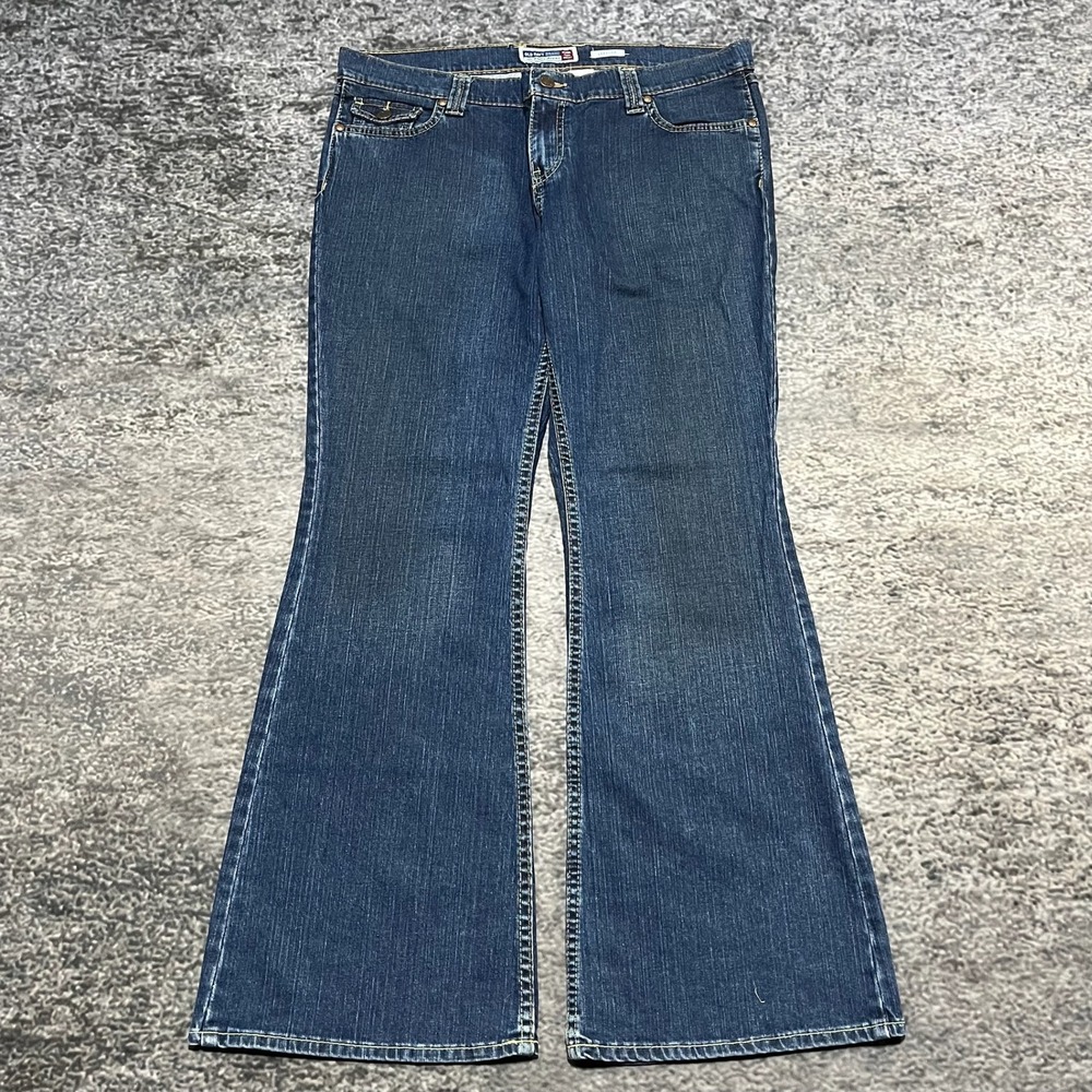 Old Navy Flare Jeans Stretch Womens 14 (36x31) Blue Vintage Y2K Bootcut Mid Rise